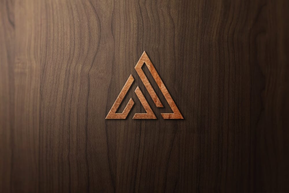 3D Wood Logo Mockup