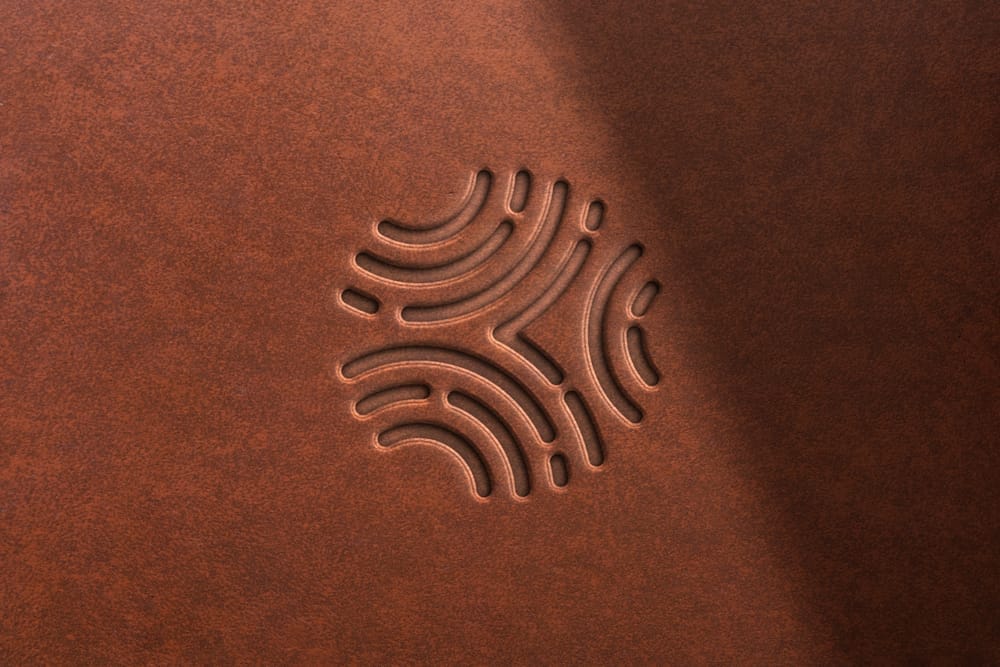 Brown Leather Logo Mockup