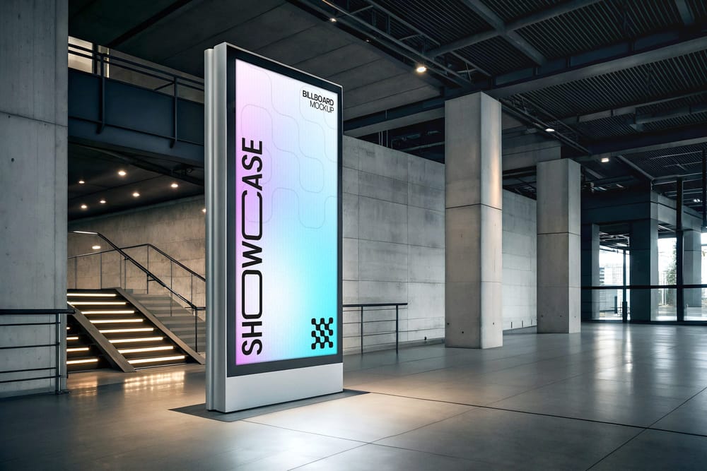 Corporate Hallway Billboard Mockup