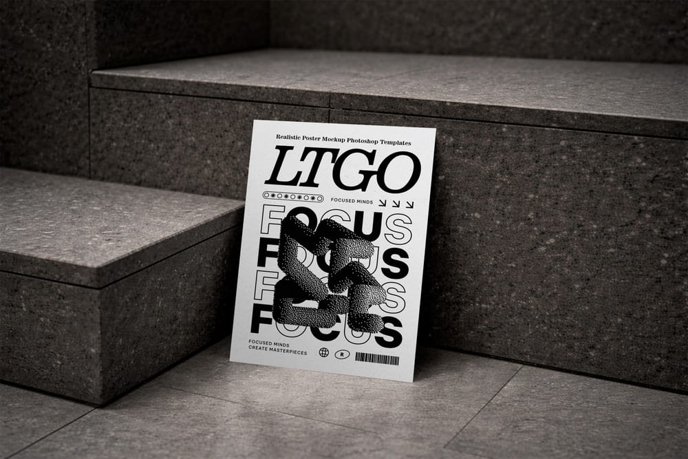 Concrete Focus Poster Mockup Scene