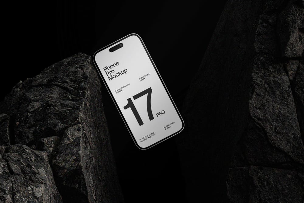 Dark Stone Phone Mockup