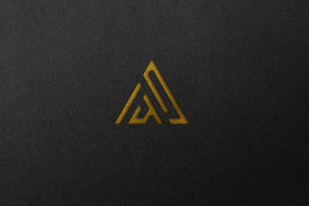 Embossed Gold Logo Mockup Black