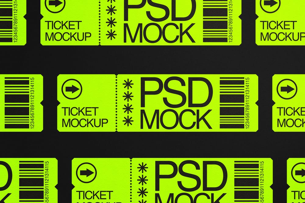 Green Ticket Mockup