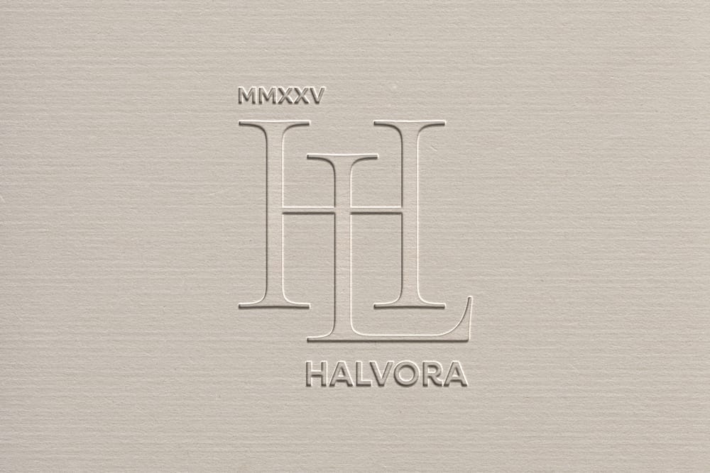 Halvora Debossed Logo Mockup