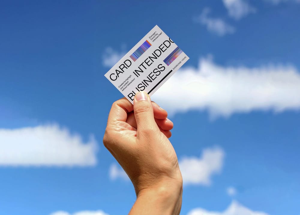 Hand Holding Business Card Mockup