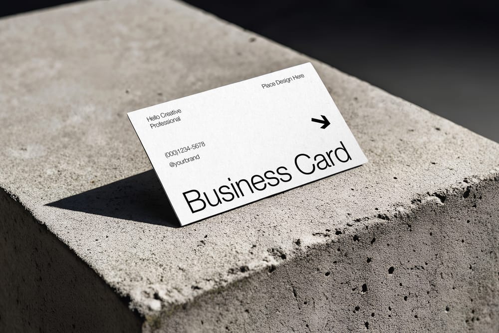 Industrial Clean  Business Card Mockup