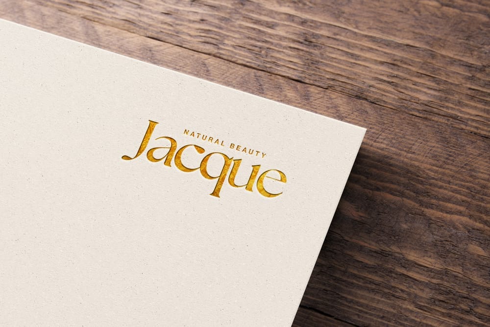 Jacque Gold Paper Logo Mockup
