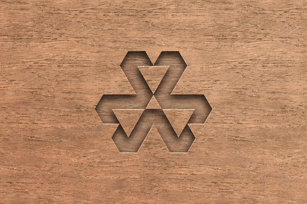 Laser Wood Logo Mockup