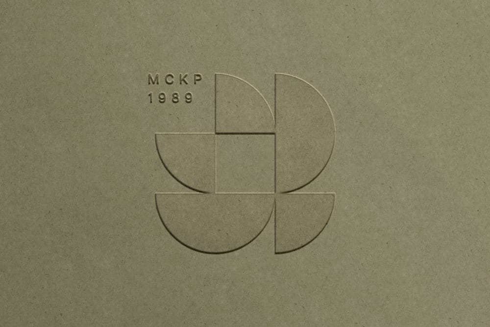 Modern Interlock Debossed Logo Mockup