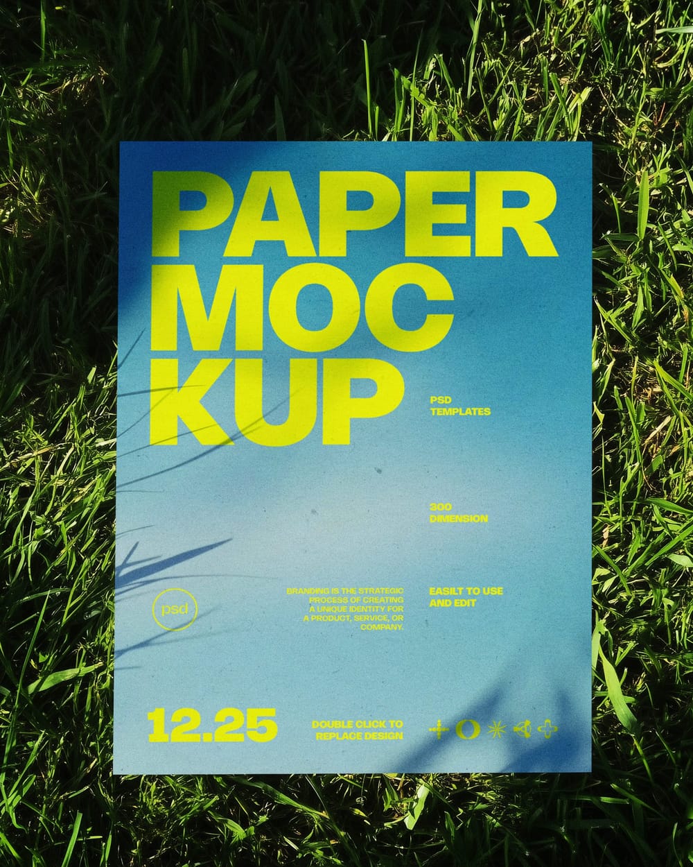 Paper Mockup On Grass