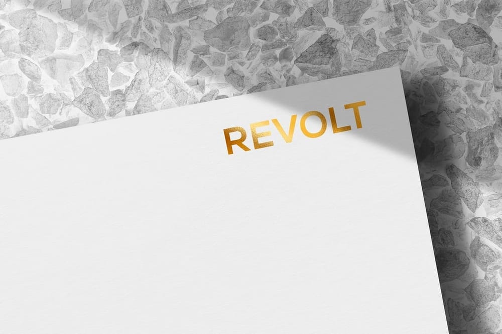 Revolt Gold Logo Mockup