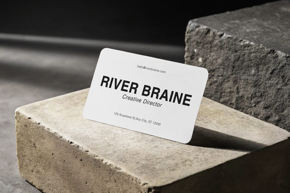 Stone Surface Business Card Mockup