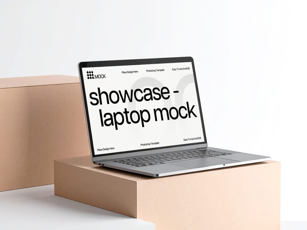 Sleek Laptop Presentation Mockup