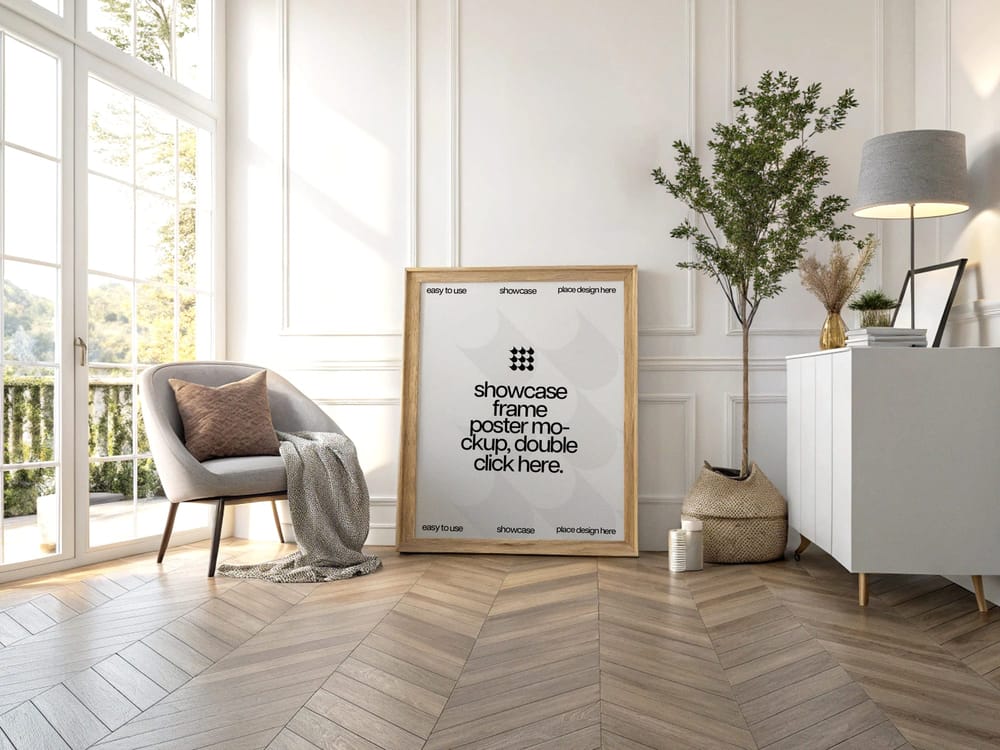 Sunlit Living Room Frame Mockup