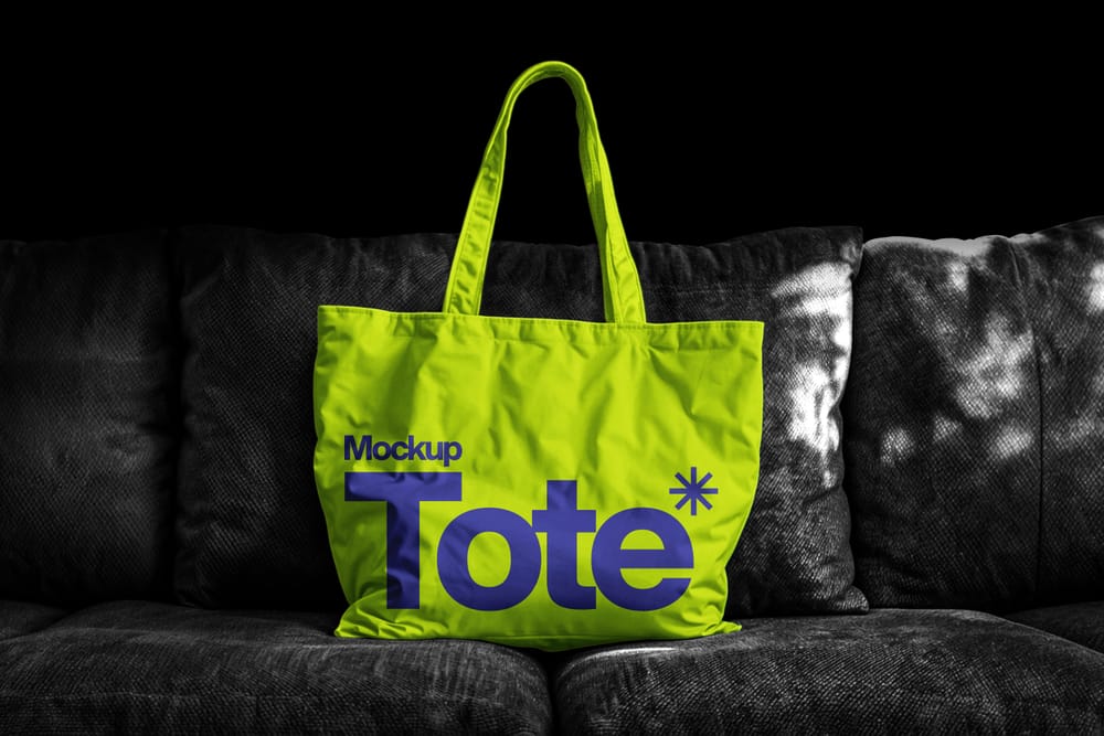 Green Tote bag Mockup