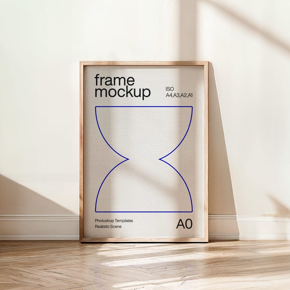 Wooden A0 Frame Mockup