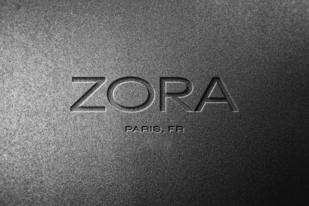 Zora Black Deboss Logo Mockup