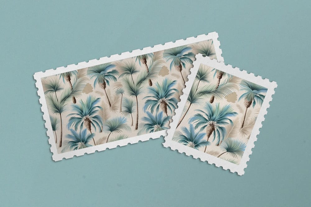 Tropical Postage Stamp Mockup