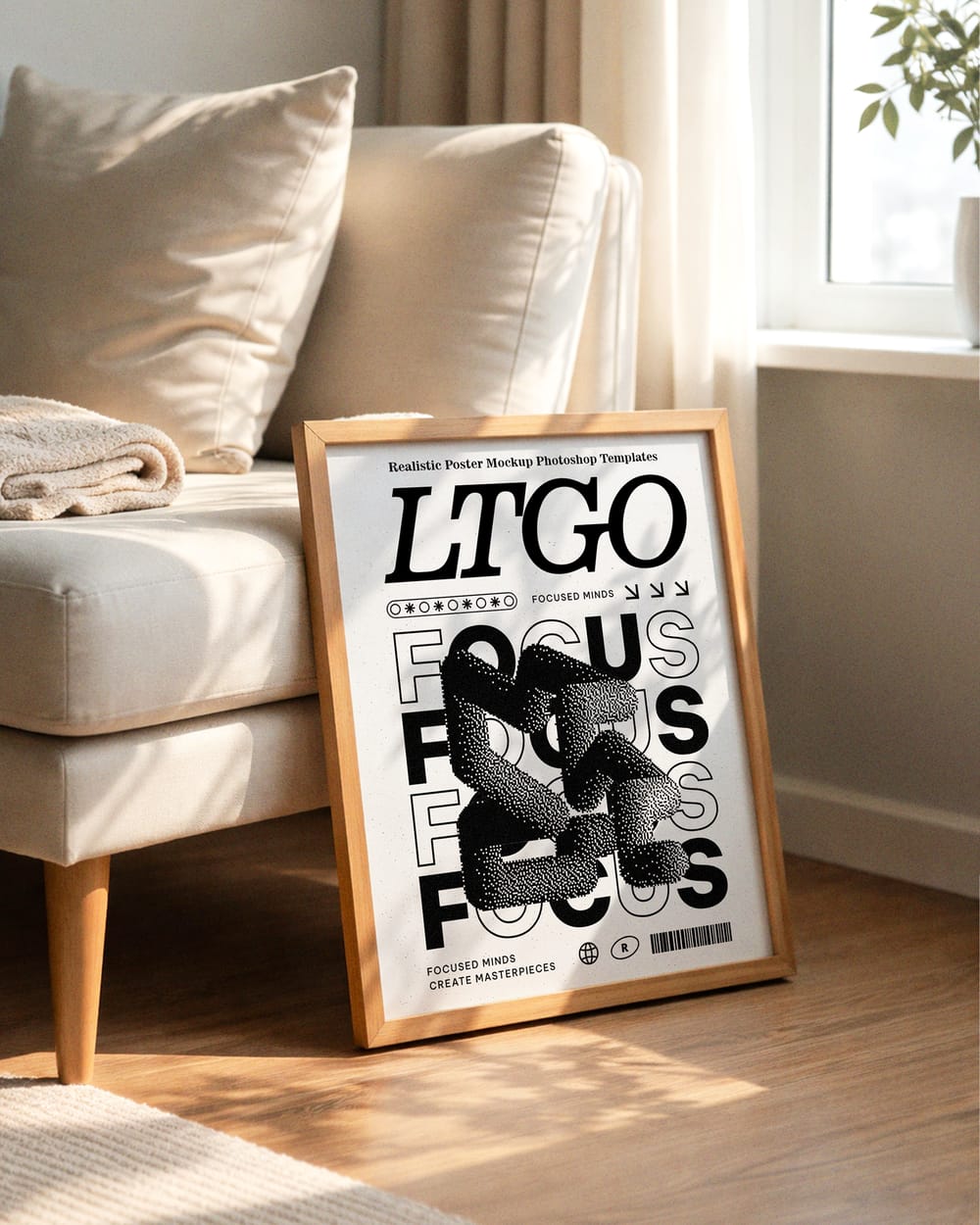 Cozy Living Room Poster Mockup