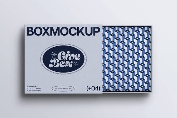 Premium Sliding Box Mockup with Patterned Interior
