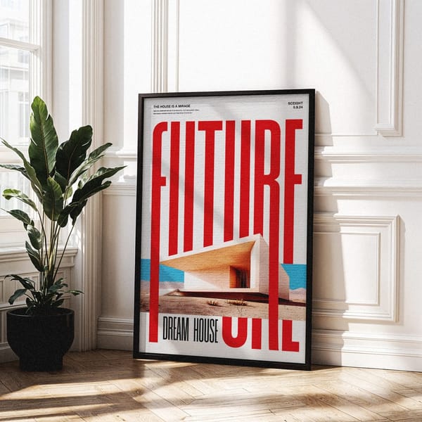 A0 Frame Mockup on Modern Interior