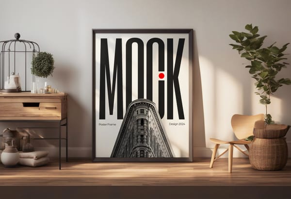 Big Frame Poster Mockup Standing