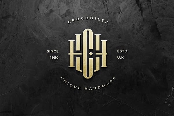 Branding Gold Monogram Logo Mockup on Wall