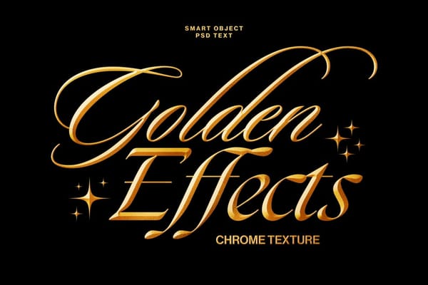 Chrome Golden Text Effects