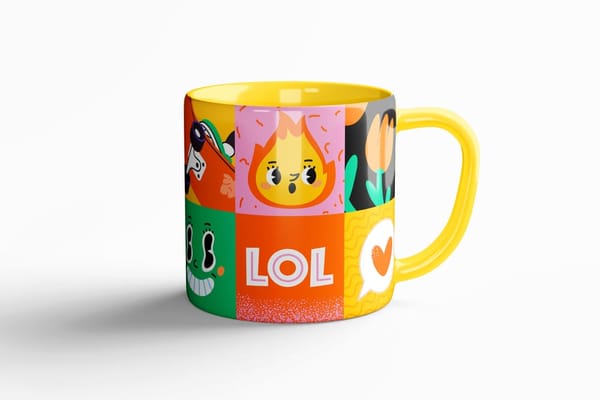 Colorful Cartoon Mug Mockup