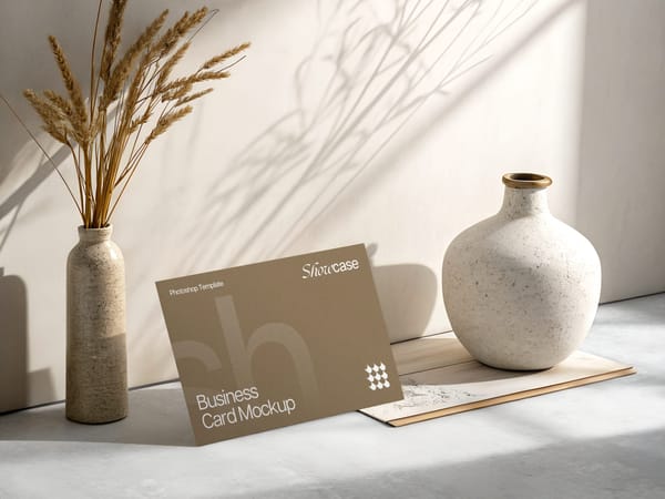Earthy Elegance Business Card Mockup