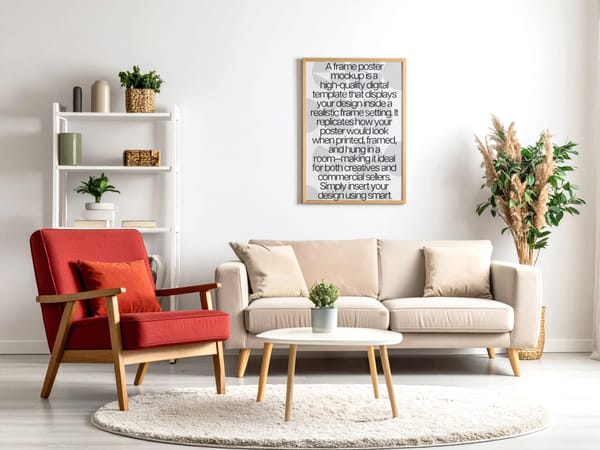 Elegant Modern Living Space Frame Mockup