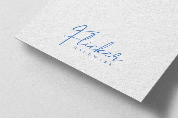Flicker Hardware Paper Texture Logo Mockup
