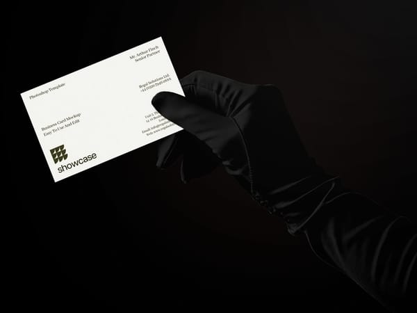Gloved Hand Business Card Mockup