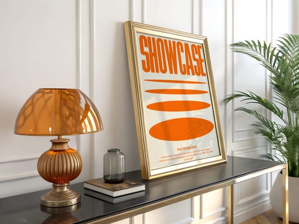 Gold Frame Poster Mockup