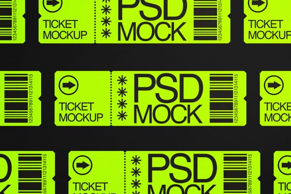 Green Ticket Mockup