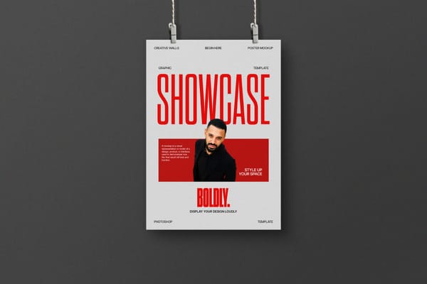 Hanging Spotlight Poster Mockup