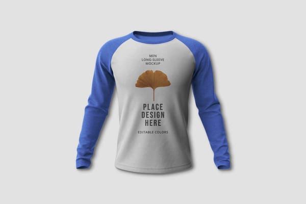Long Sleeve T-Shirt Mockup with Front View
