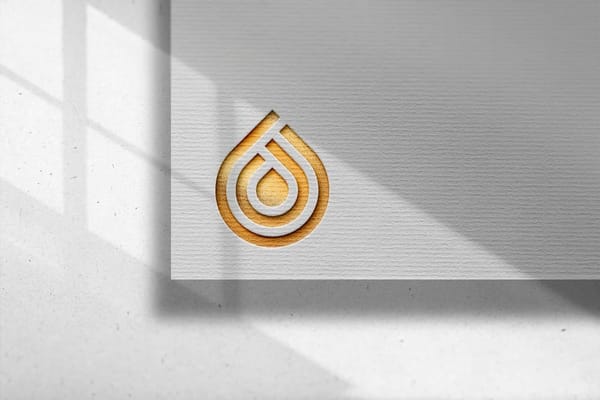 Realistic Gold Die Cut Logo Mockup