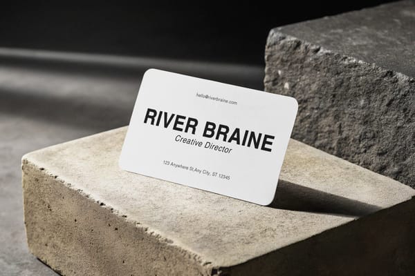 Stone Surface Business Card Mockup