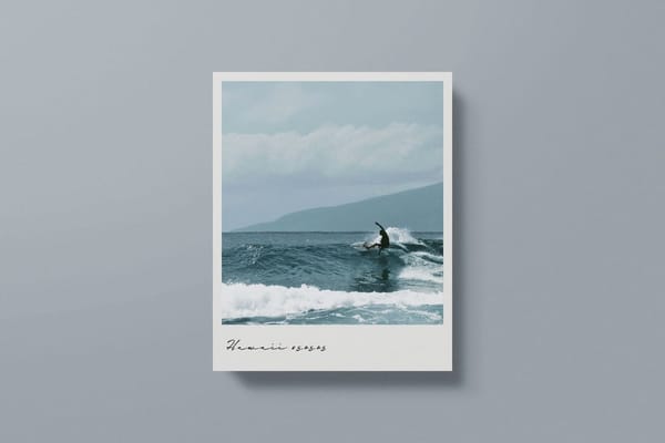 Surfing Polaroid Mockup
