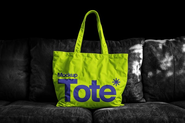 Green Tote bag Mockup