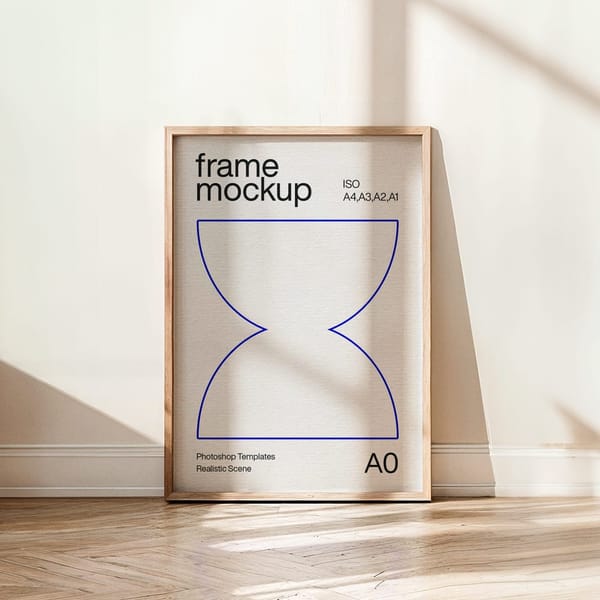 Wooden A0 Frame Mockup