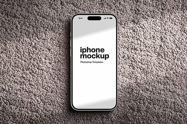 iPhone 15 Pro Mockup on Carpet