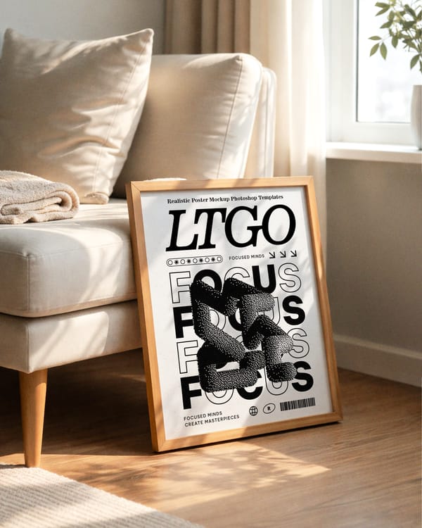 Cozy Living Room Poster Mockup